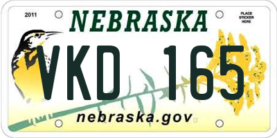 NE license plate VKD165