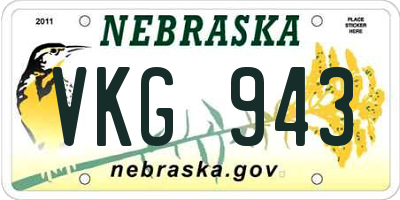 NE license plate VKG943