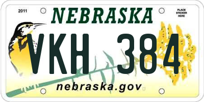 NE license plate VKH384