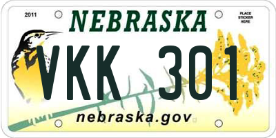 NE license plate VKK301