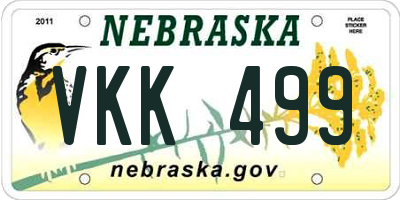 NE license plate VKK499