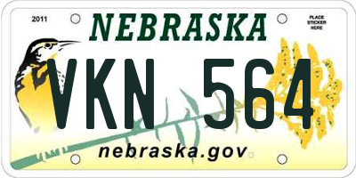 NE license plate VKN564