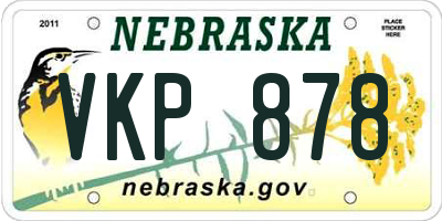 NE license plate VKP878