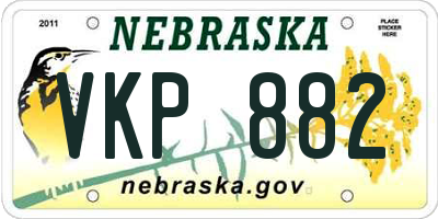 NE license plate VKP882