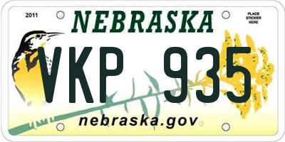NE license plate VKP935