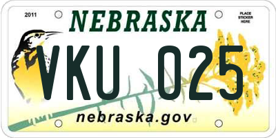 NE license plate VKU025