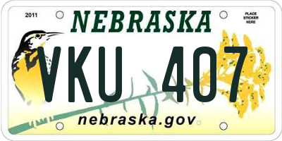 NE license plate VKU407