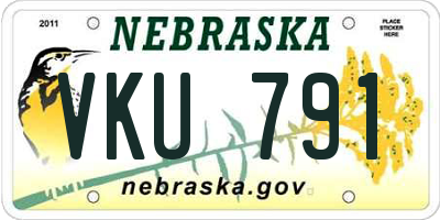 NE license plate VKU791