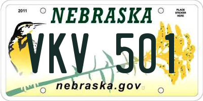 NE license plate VKV501