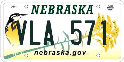 NE license plate VLA571