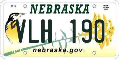 NE license plate VLH190