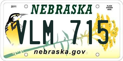 NE license plate VLM715