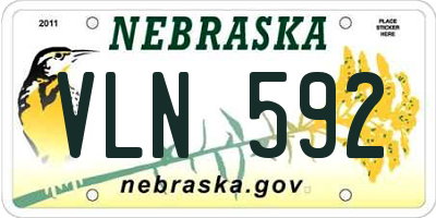 NE license plate VLN592