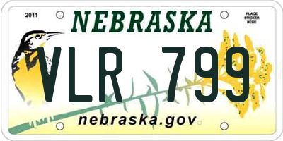 NE license plate VLR799
