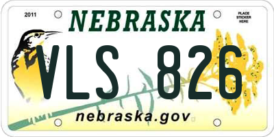 NE license plate VLS826