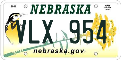 NE license plate VLX954