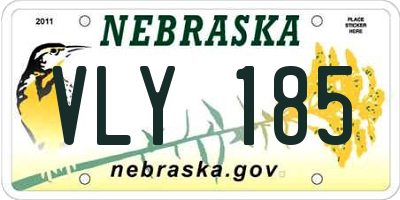 NE license plate VLY185