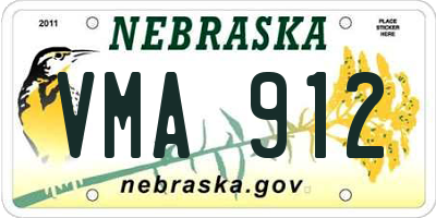 NE license plate VMA912