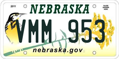 NE license plate VMM953