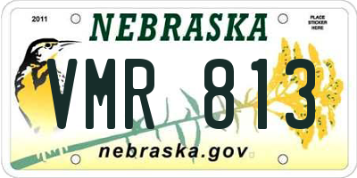 NE license plate VMR813