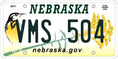 NE license plate VMS504
