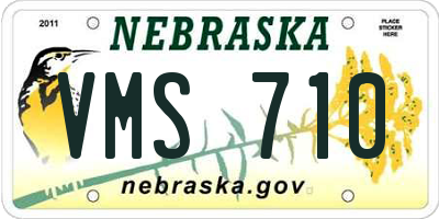 NE license plate VMS710