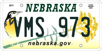 NE license plate VMS973