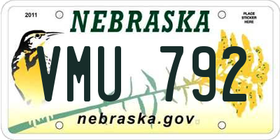NE license plate VMU792