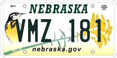 NE license plate VMZ181