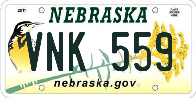 NE license plate VNK559