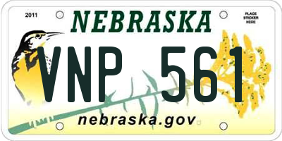 NE license plate VNP561