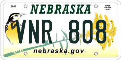 NE license plate VNR808