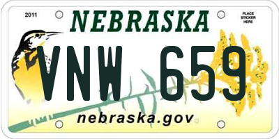 NE license plate VNW659