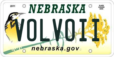 NE license plate VOLVOII