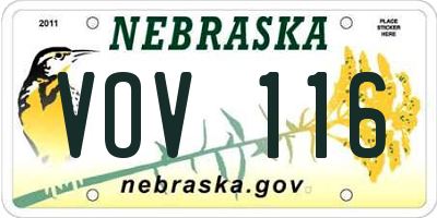 NE license plate VOV116