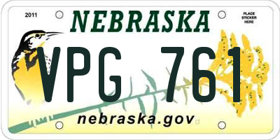 NE license plate VPG761