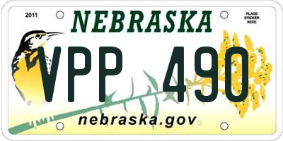 NE license plate VPP490
