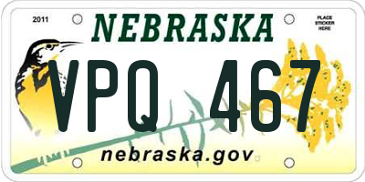 NE license plate VPQ467