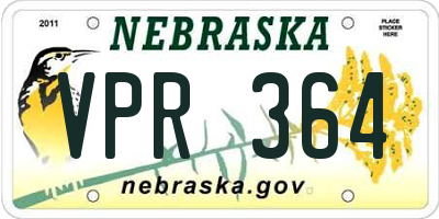 NE license plate VPR364