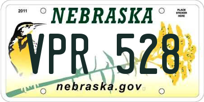 NE license plate VPR528