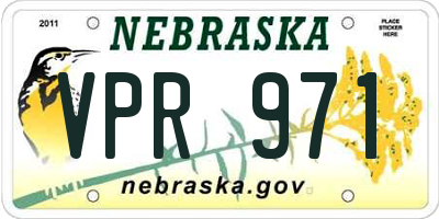 NE license plate VPR971