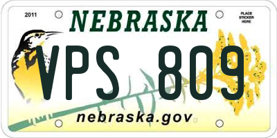 NE license plate VPS809