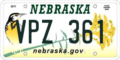 NE license plate VPZ361