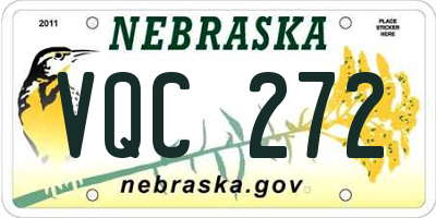 NE license plate VQC272