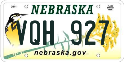 NE license plate VQH927