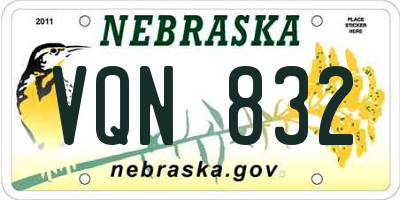 NE license plate VQN832