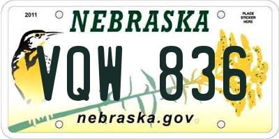 NE license plate VQW836