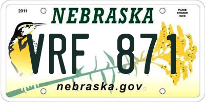 NE license plate VRF871