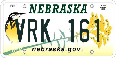 NE license plate VRK161