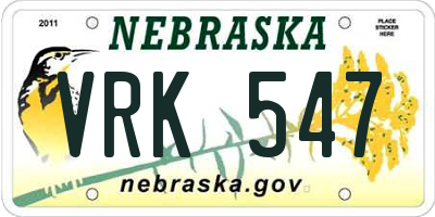 NE license plate VRK547